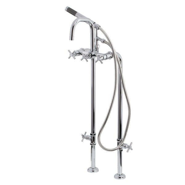 Aqua Vintage CCK8401DX Freestanding Tub Faucet with Supply Line, Stop Valve, Polished Chrome CCK8401DX - main